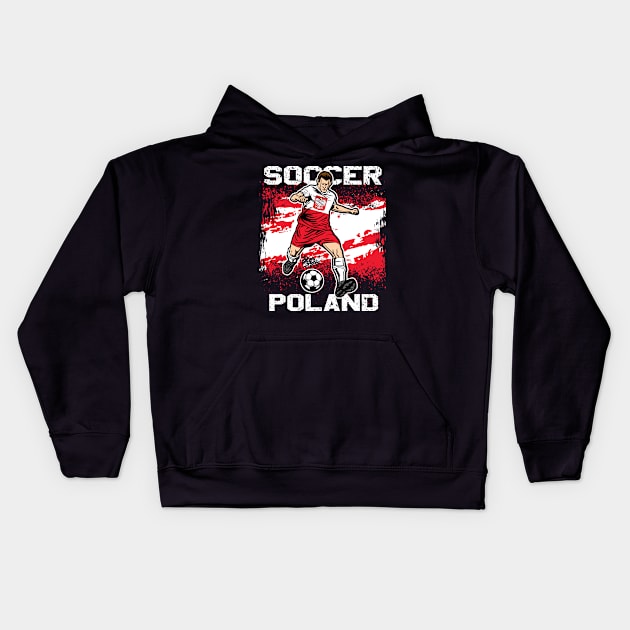 Poland Soccer Futbol Kids Hoodie by megasportsfan